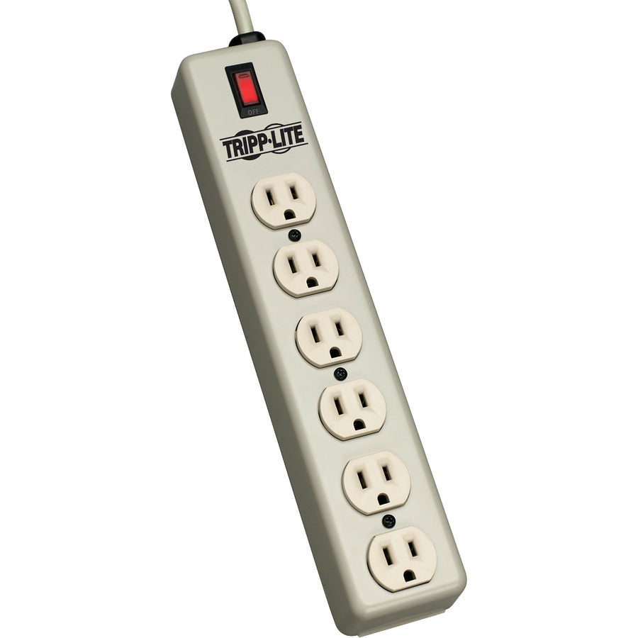 Tripp Lite Waber Power Strip Metal 5-15R 6 Outlet 5-15P 15' Cord - NEMA 5-15P - 6 NEMA 5-15R - 15ft 6SPDX-15