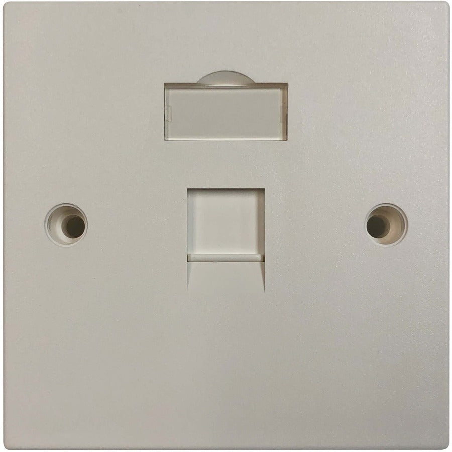Tripp Lite by Eaton 1-Port UK-Style Keystone Wall Plate, Unloaded Shuttered Module, White N042U-W01-S