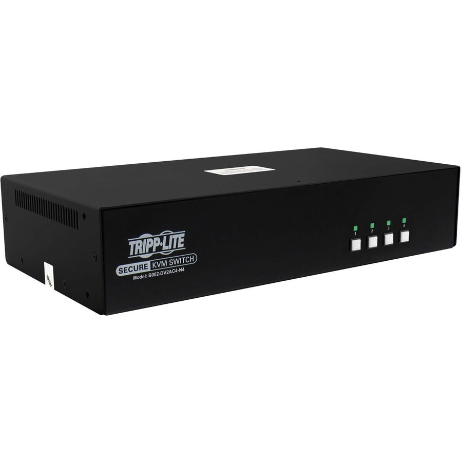 Commutateur KVM sécurisé Tripp Lite par Eaton, 4 ports, double tête, DVI vers DVI, NIAP PP4.0, audio, CAC, TAA B002-DV2AC4-N4