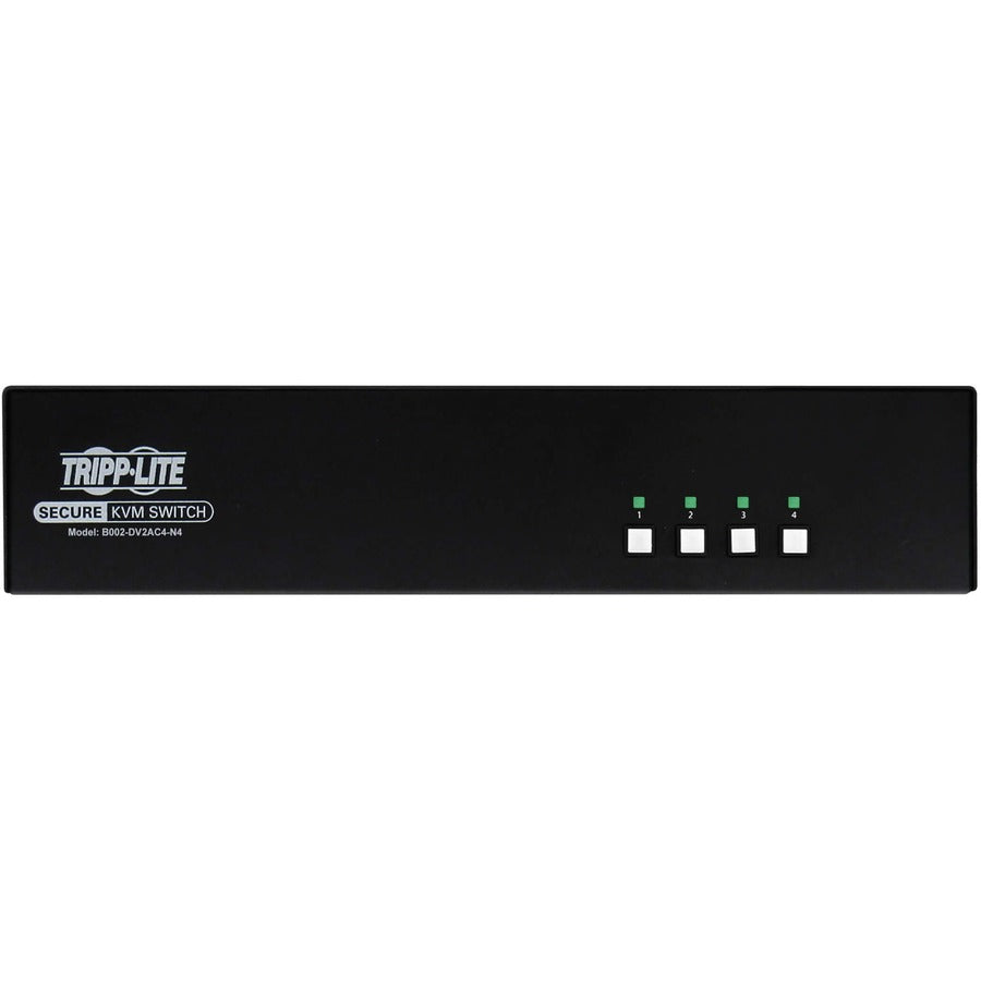 Commutateur KVM sécurisé Tripp Lite par Eaton, 4 ports, double tête, DVI vers DVI, NIAP PP4.0, audio, CAC, TAA B002-DV2AC4-N4