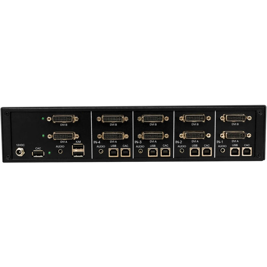 Commutateur KVM sécurisé Tripp Lite par Eaton, 4 ports, double tête, DVI vers DVI, NIAP PP4.0, audio, CAC, TAA B002-DV2AC4-N4