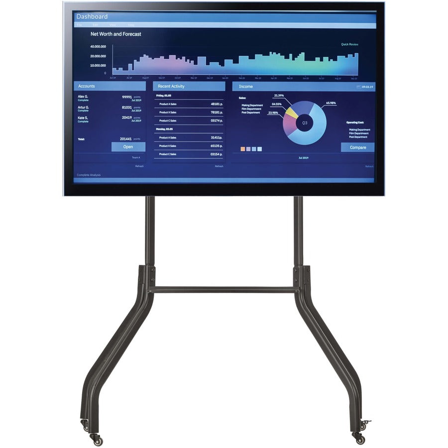 Tripp Lite by Eaton Chariot TV roulant pour écrans de 42" à 65", pieds larges, roulettes verrouillables DMCS4265WL