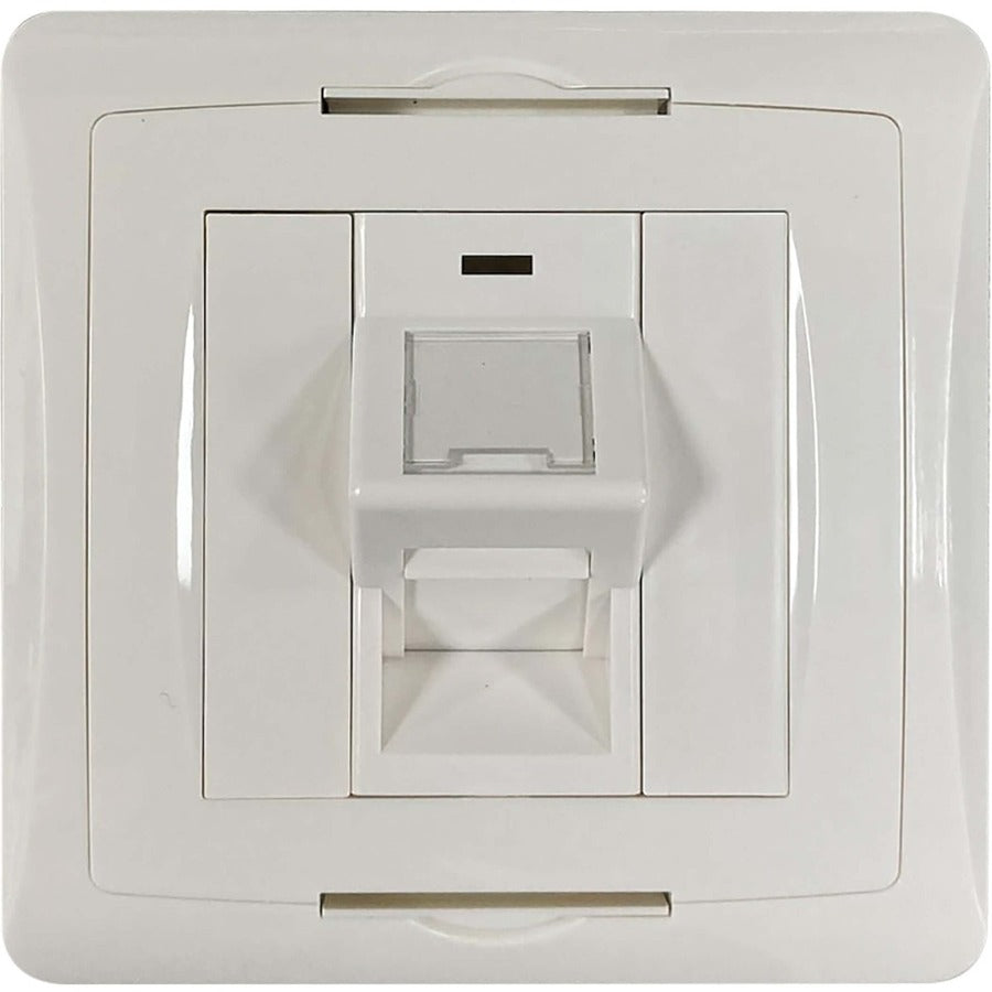 Tripp Lite by Eaton 1-Port UK-Style Wall Plate, Unloaded Shuttered Angled Module, White N042U-WK1-SA