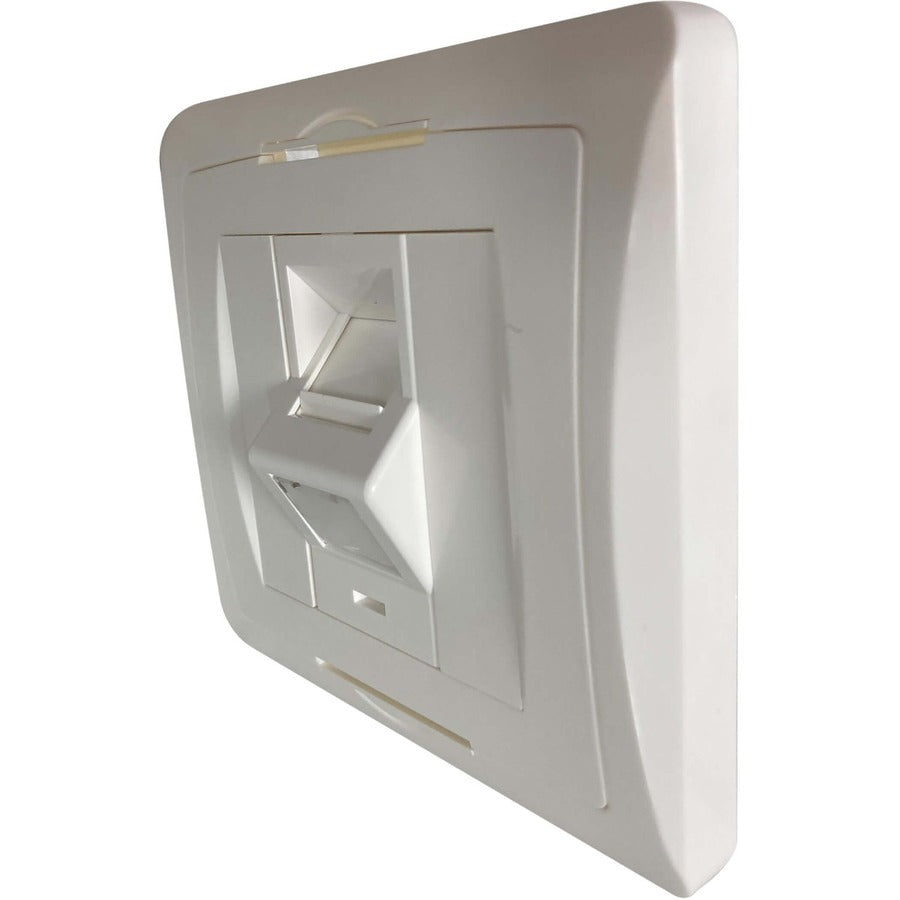 Tripp Lite by Eaton 1-Port UK-Style Wall Plate, Unloaded Shuttered Angled Module, White N042U-WK1-SA