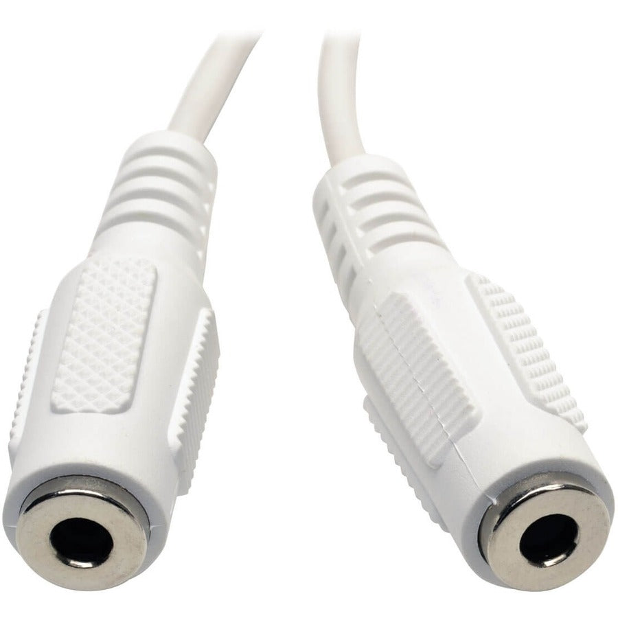 Tripp Lite 6in Mini Stereo Cable Adapter Y Splitter 3.5mm M to 2xF White 6" P313-06N-WH