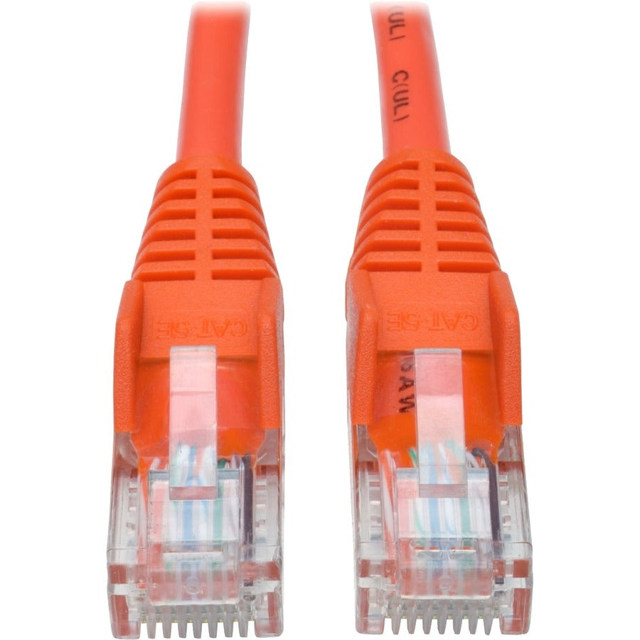 Tripp Lite by Eaton Cat5e 350 MHz Snagless Molded UTP Patch Cable (RJ45 M/M), Orange, 25 ft N001-025-OR