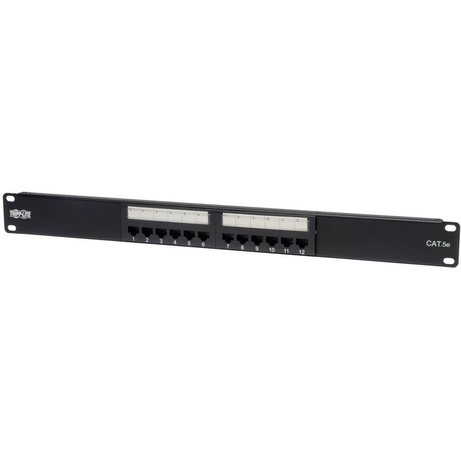 Panneau de brassage Tripp Lite 12 ports Cat5e Cat5 monté en rack 568B 110 Punch 1URM TAA N052-012