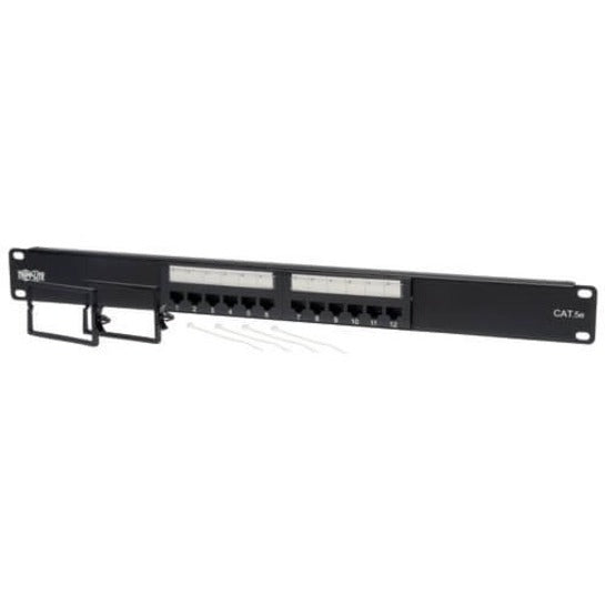 Panneau de brassage Tripp Lite 12 ports Cat5e Cat5 monté en rack 568B 110 Punch 1URM TAA N052-012