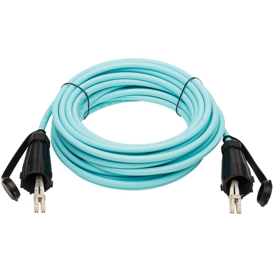 Tripp Lite by Eaton N820-10M-IND 10Gb Duplex Multimode 50/125 OM3 Fiber Patch Cable, Aqua, 10 m N820-10M-IND