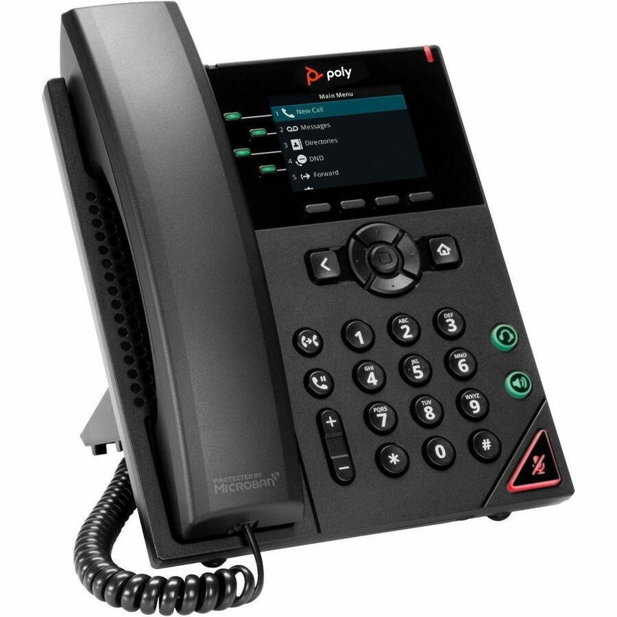 Poly VVX 250 IP Phone - Corded - Corded - Desktop, Wall Mountable - Black 89B63AA