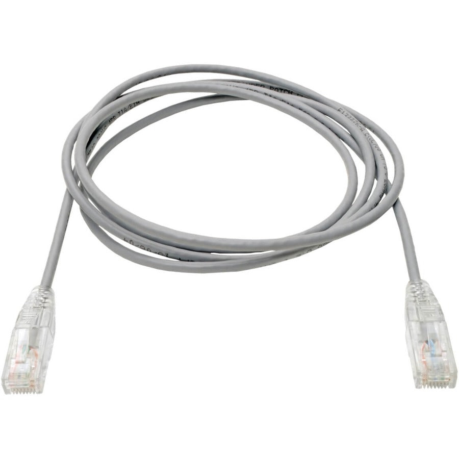 Câble de brassage UTP Tripp Lite by Eaton Cat6 (RJ45) - M/M, Gigabit, sans accroc, moulé, fin, gris, 7 pieds N201-S07-GY