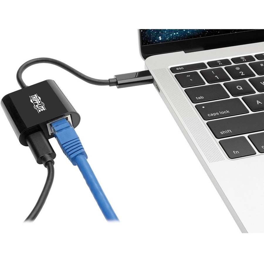 Tripp Lite by Eaton USB-C to Gigabit Network Adapter with USB-C PD Charging - Thunderbolt 3, Black U436-06N-GB-C