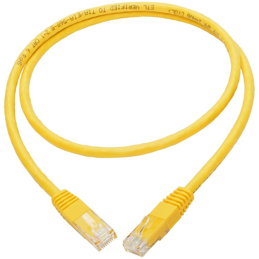 Tripp Lite by Eaton Cat6 Gigabit Molded Patch Cable (RJ45 M/M), Yellow, 3 ft N200-003-YW