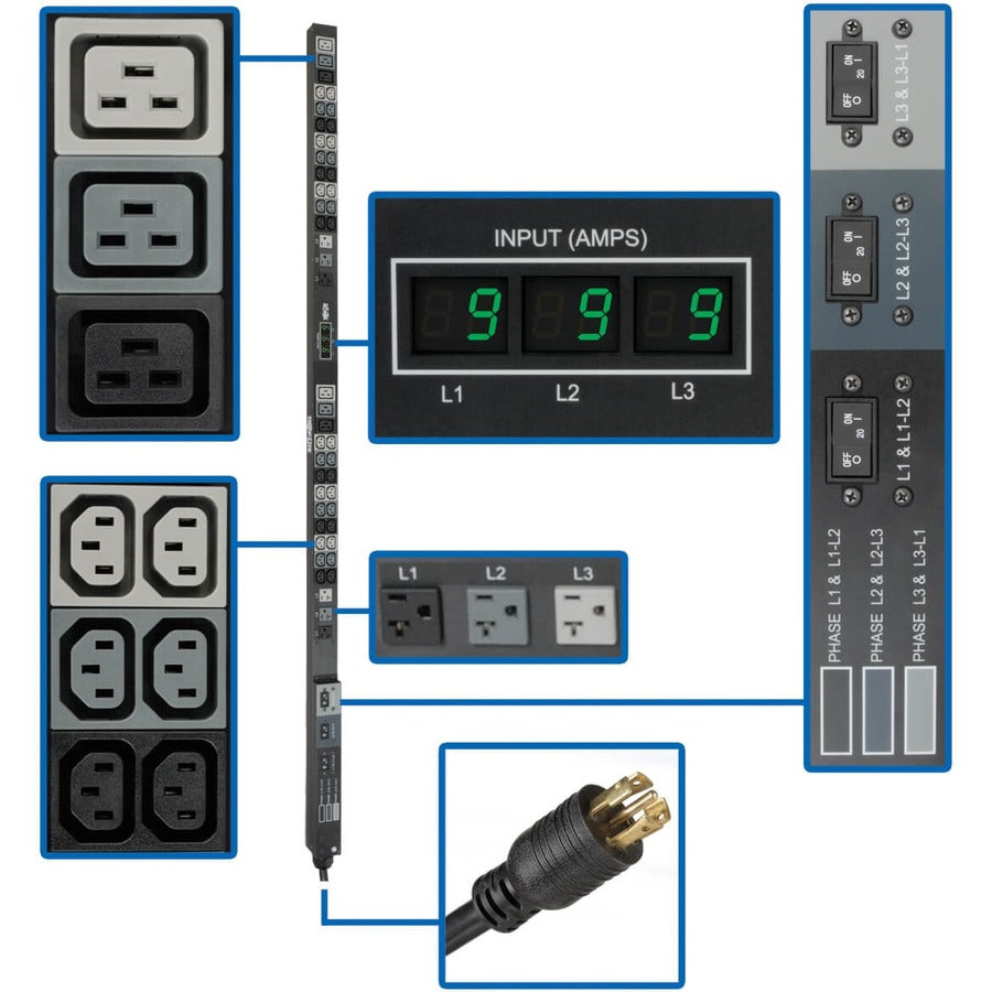 Tripp Lite by Eaton Metered PDU3MV6L2130 48-Outlets 8.6kW PDU PDU3MV6L2130