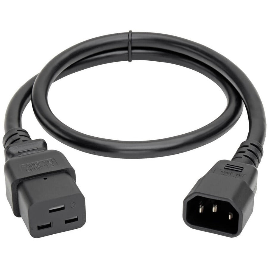 Tripp Lite 2ft Power Cord Extension Cable C19 to C14 Heavy Duty 15A 14AWG 2' P047-002