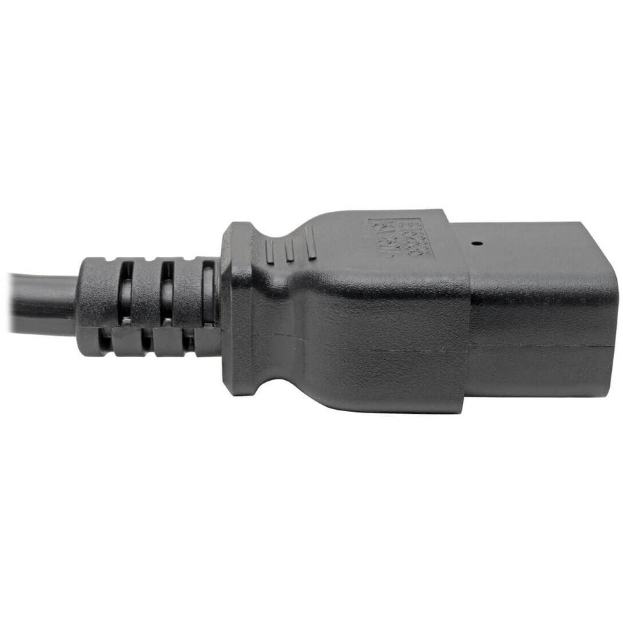 Câble d'extension de cordon d'alimentation Tripp Lite 2 pieds C19 à C14 robuste 15A 14AWG 2' P047-002