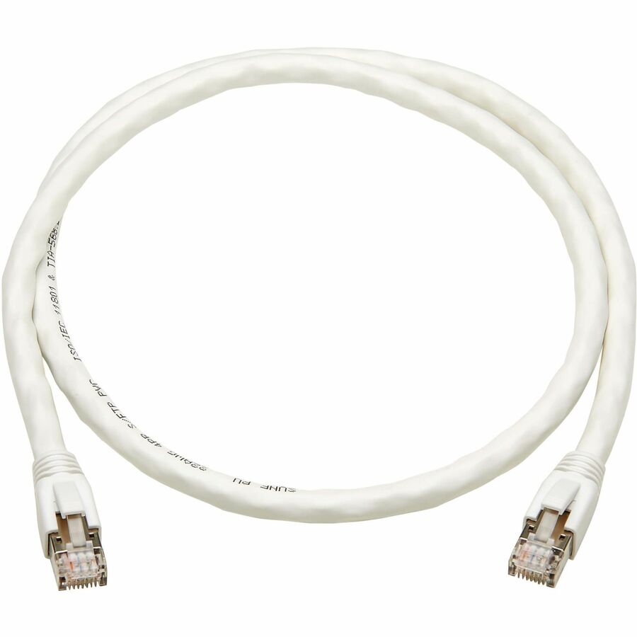 Câble Ethernet Tripp Lite by Eaton Cat8 40G SSTP sans accroc (RJ45 M/M), PoE, blanc, 3 pi (0,9 m) N272-F03-WH