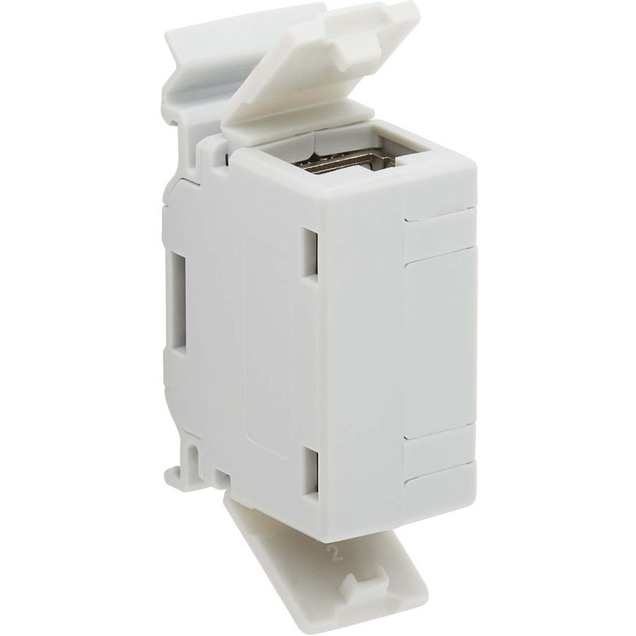 Tripp Lite by Eaton Cat6a Shielded In-Line DIN-Rail Mountable Snap-In Coupler (RJ45 F/F), TAA N235-D01-SH-6A