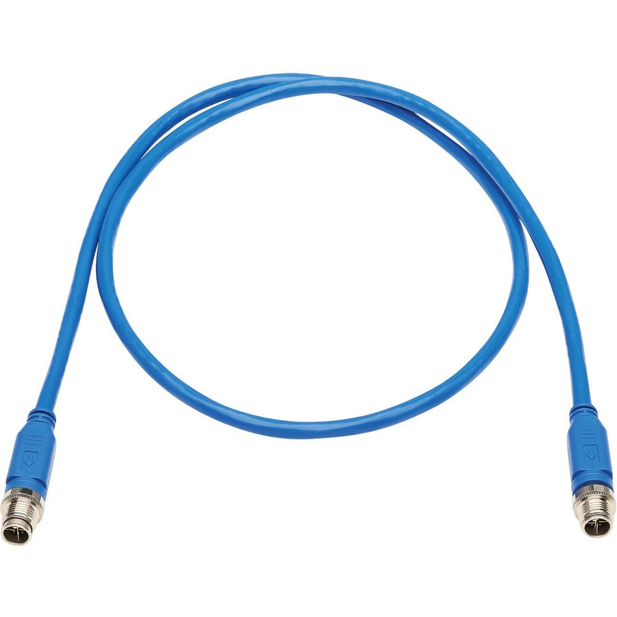 Tripp Lite by Eaton NM12-601-01M-BL M12 X-Code Cat6 Ethernet Cable, M/M, Blue, 1 m (3.3 ft.) NM12-601-01M-BL