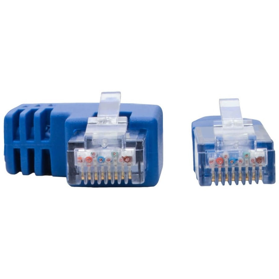 Tripp Lite by Eaton Left-Angle Cat6 UTP Patch Cable (RJ45) - 1 ft., M/M, Gigabit, Molded, Blue N204-001-BL-LA