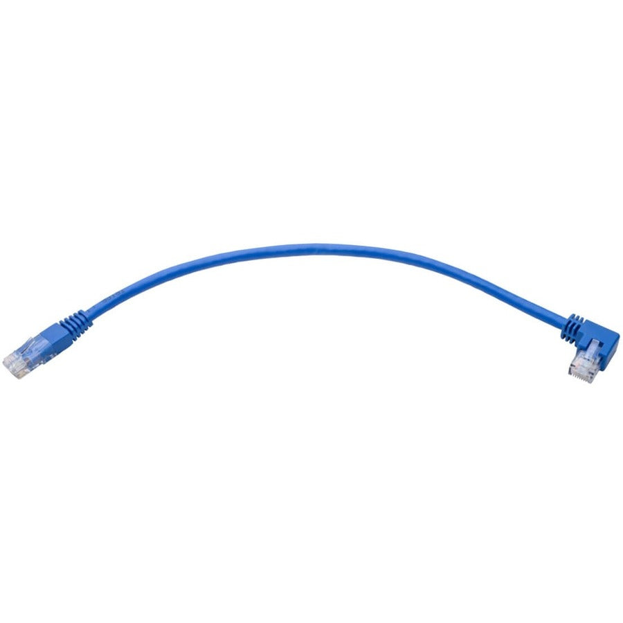 Tripp Lite by Eaton Left-Angle Cat6 UTP Patch Cable (RJ45) - 1 ft., M/M, Gigabit, Molded, Blue N204-001-BL-LA