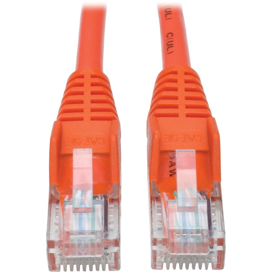 Tripp Lite by Eaton Cat5e 350 MHz Snagless Molded UTP Patch Cable (RJ45 M/M), Orange, 15 ft. N001-015-OR