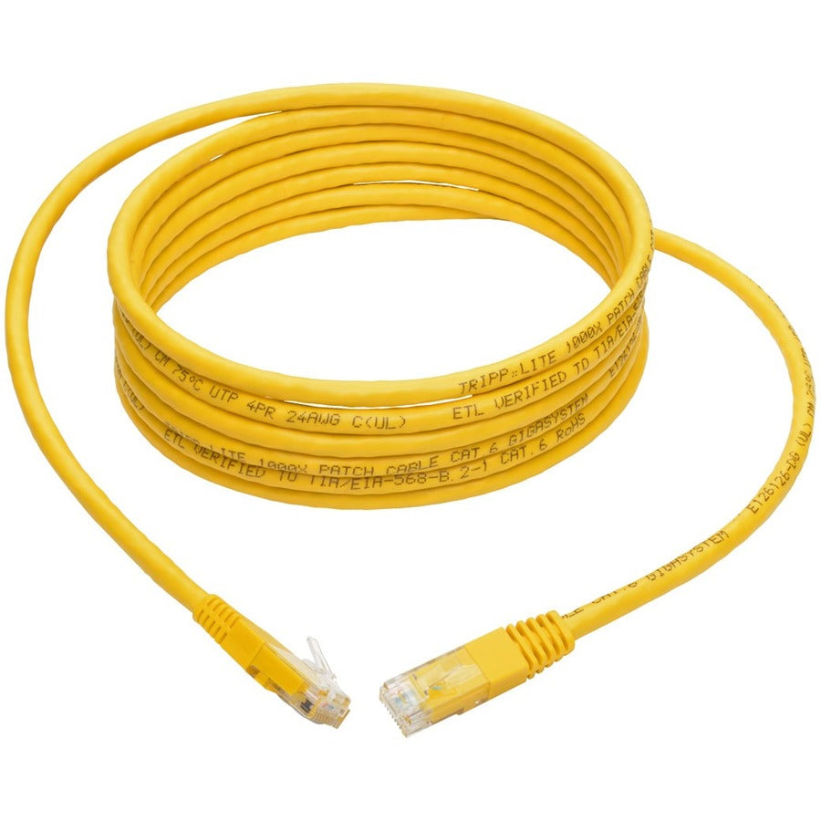 Tripp Lite by Eaton Cat6 Gigabit Molded Patch Cable (RJ45 M/M), Yellow, 10 ft N200-010-YW