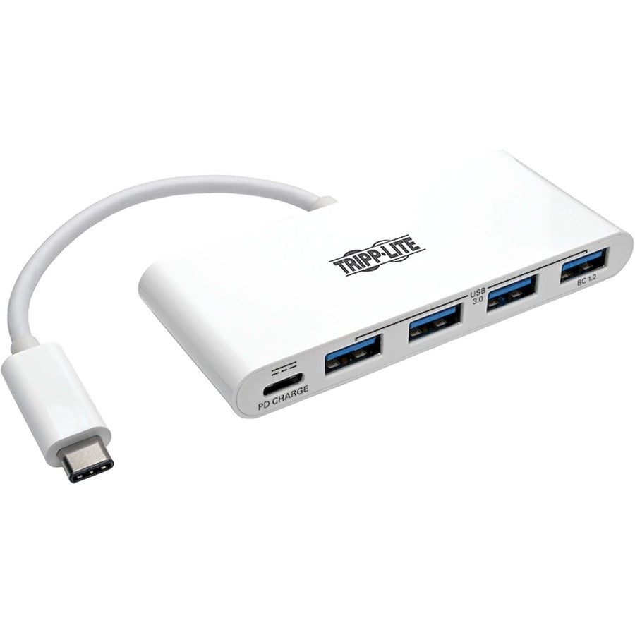 Tripp Lite by Eaton 4-Port USB 3.1 Gen 1 Portable Hub, USB-C to (x4) USB-A, with USB-C Charging Port U460-004-4A-C