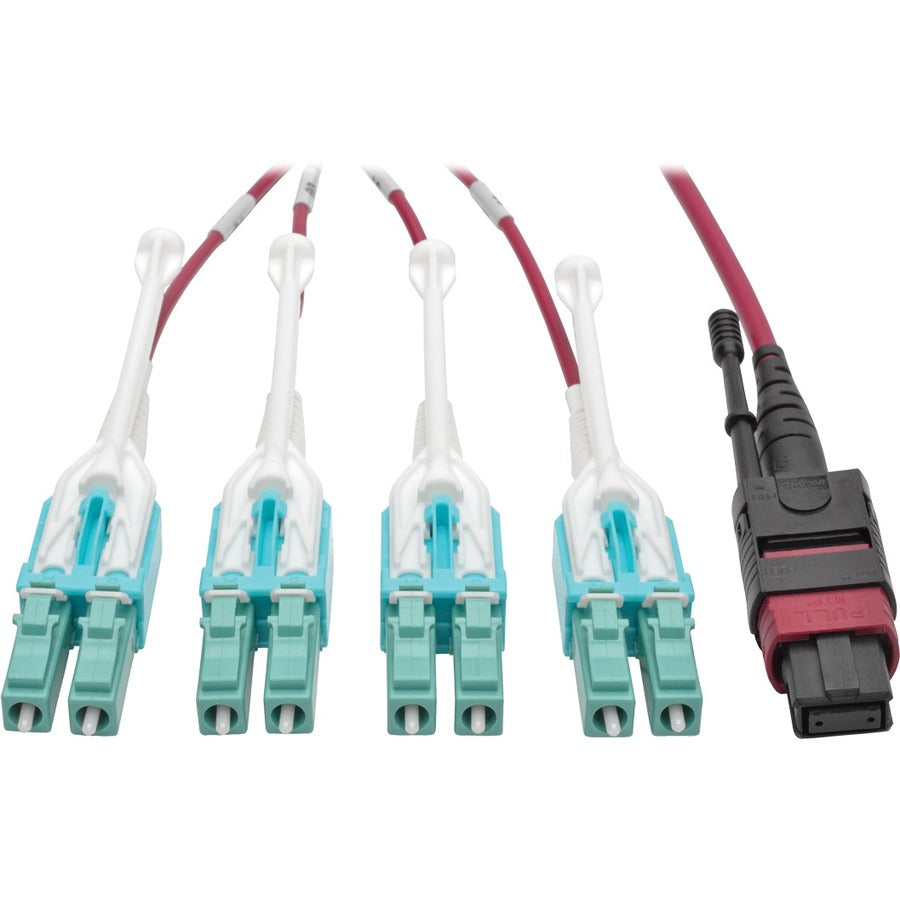 Tripp Lite by Eaton N845-02M-8L-MG MTP/MPO to 8xLC Fan-Out Patch Cable, Magenta, 2 m N845-02M-8L-MG