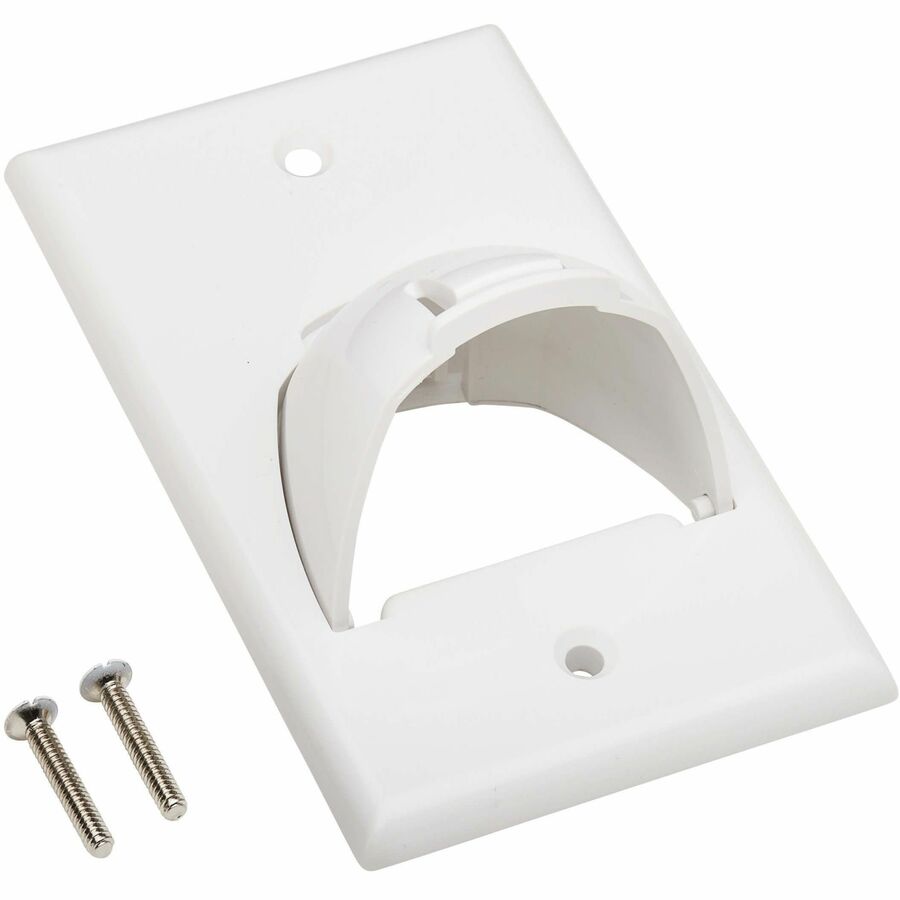 Tripp Lite by Eaton Single-Gang Up-or Down-Angle Bulk Cable Wall Plate, White, TAA N042-BC1-WH