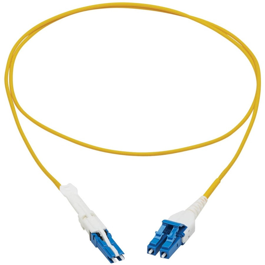 Tripp Lite by Eaton N381L-01M 400Gb Duplex Singlemode 9/125 OS2 Fiber Optic Cable, Yellow, 1 m N381L-01M