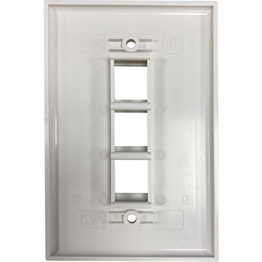 Tripp Lite by Eaton Safe-IT Plaque murale Keystone simple à 3 ports, antibactérienne, ivoire mat, TAA N042AB-003-IVM