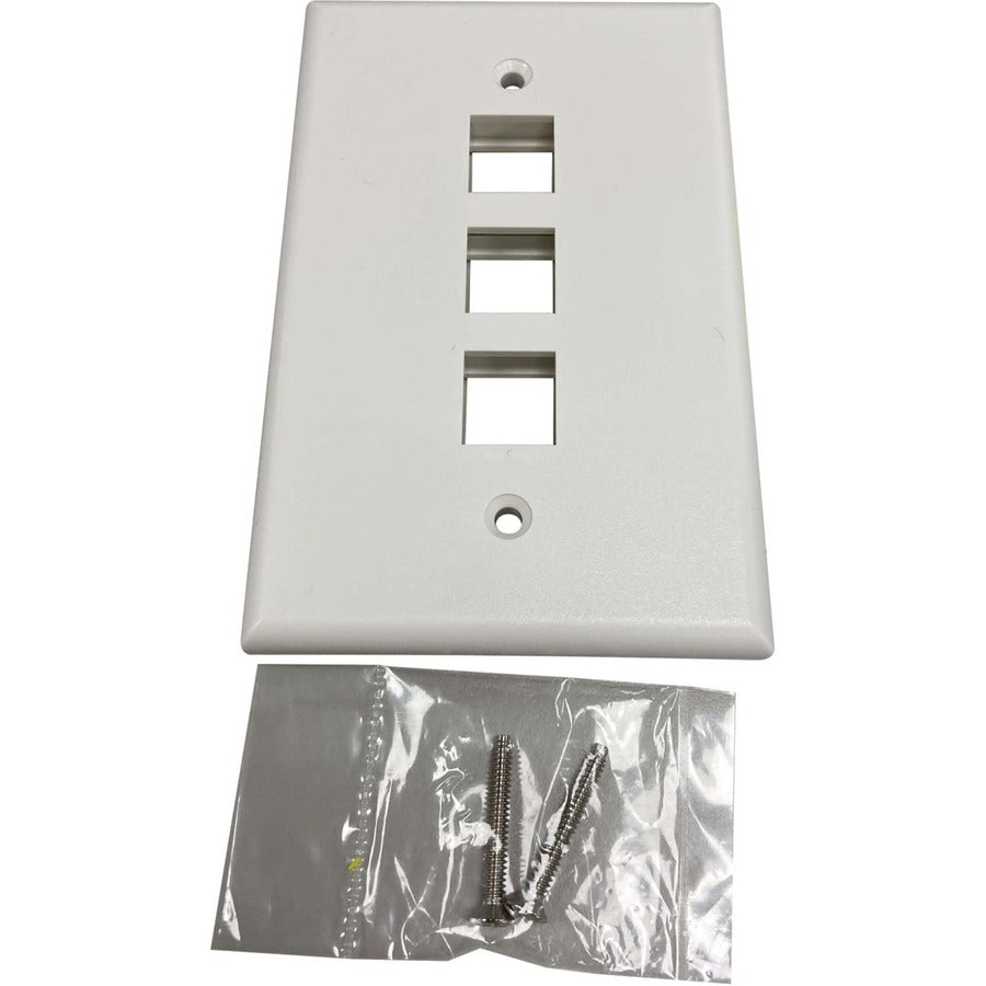 Tripp Lite by Eaton Safe-IT Plaque murale Keystone simple à 3 ports, antibactérienne, ivoire mat, TAA N042AB-003-IVM