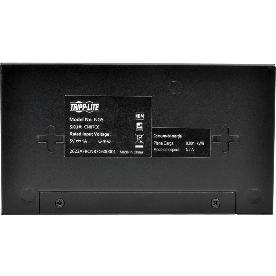 Tripp Lite by Eaton 5-Port 10/100/1000 Mbps Desktop Gigabit Ethernet Unmanaged Switch, Metal Housing NG5