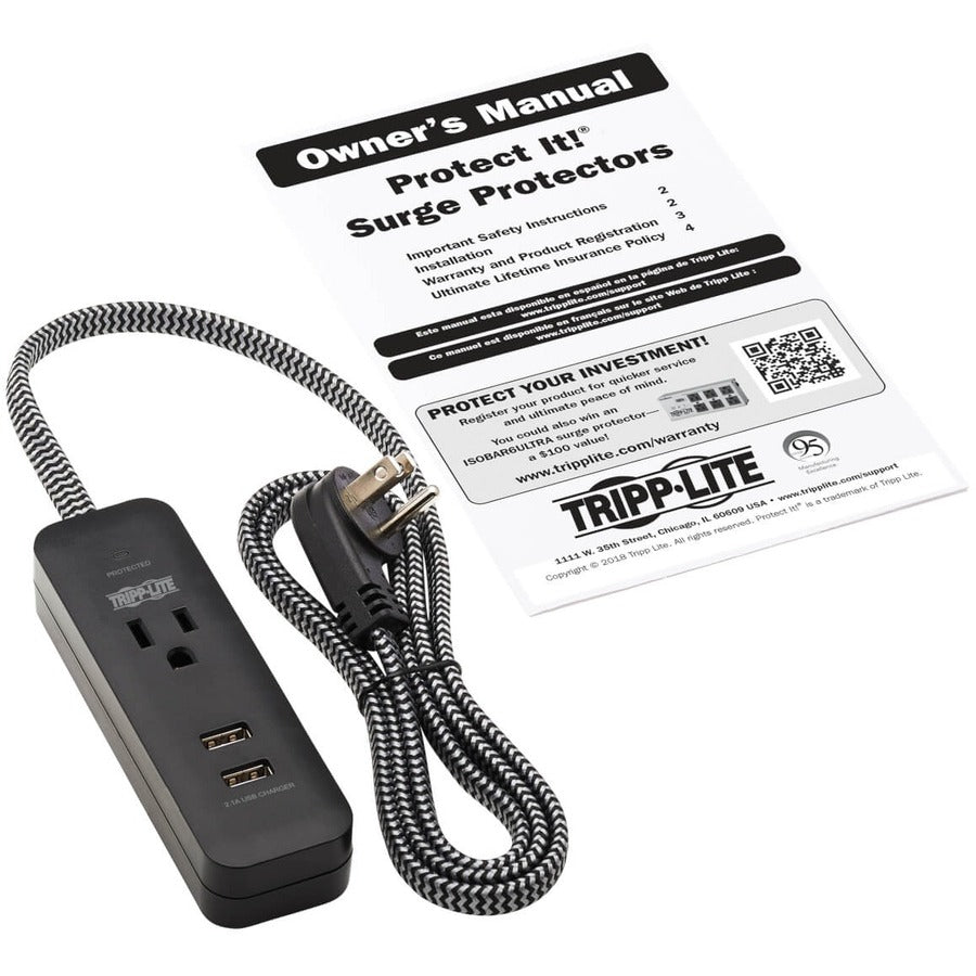 Tripp Lite by Eaton Protect It! TLP104USB 1-Outlet Surge Suppressor/Protector TLP104USB