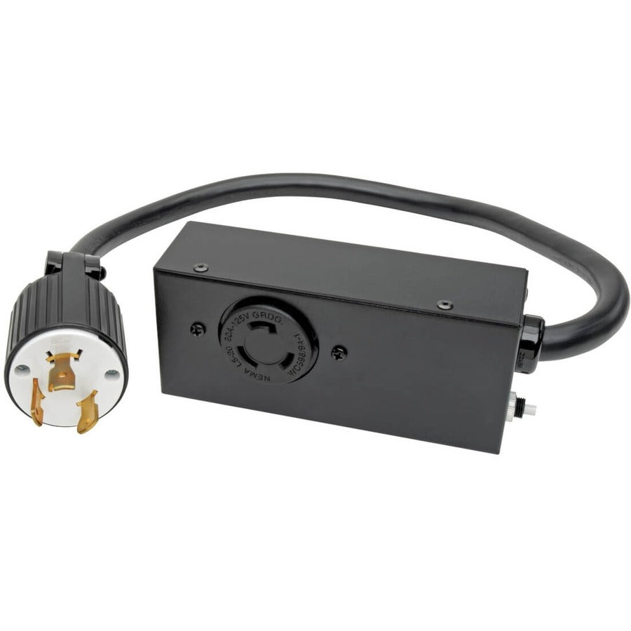 Tripp Lite 2ft Power Cord Extension Cable L5-30P to L5-20R with Amp Break Heavy Duty 20A 10AWG 2' P043-002