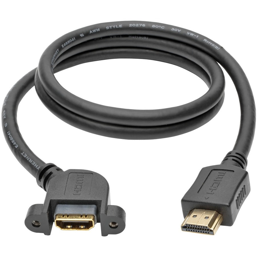 Tripp Lite 3ft High Speed HDMI Cable with Ethernet Digital Video / Audio Panel Mount M/F 3' P569-003-MF-APM