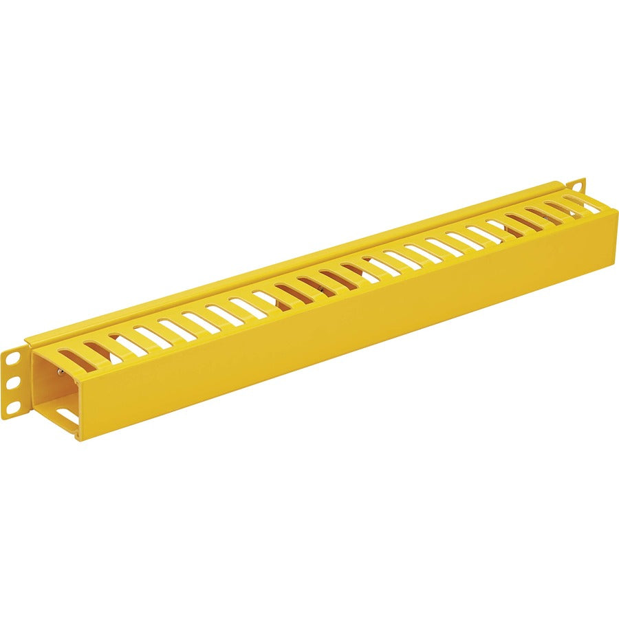 Tripp Lite by Eaton Gestionnaire de câbles horizontal – Conduit de doigt avec couvercle, Jaune, 1U SRCABLEDUCT1UFC