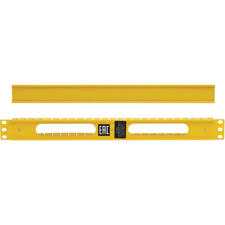 Tripp Lite by Eaton Gestionnaire de câbles horizontal – Conduit de doigt avec couvercle, Jaune, 1U SRCABLEDUCT1UFC