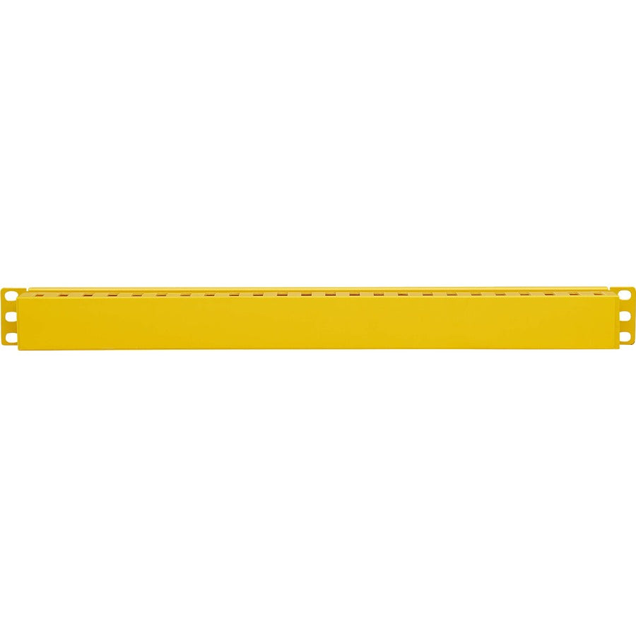 Tripp Lite by Eaton Gestionnaire de câbles horizontal – Conduit de doigt avec couvercle, Jaune, 1U SRCABLEDUCT1UFC