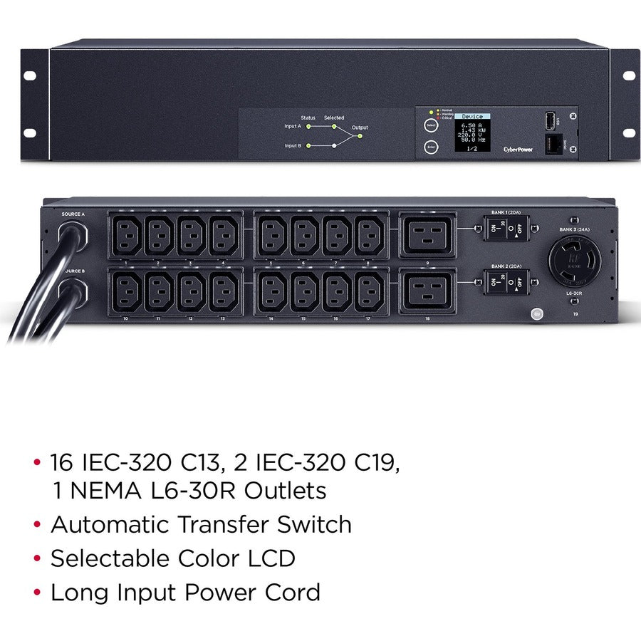 CyberPower Metered ATS PDU PDU24007 PDU 19 prises PDU24007