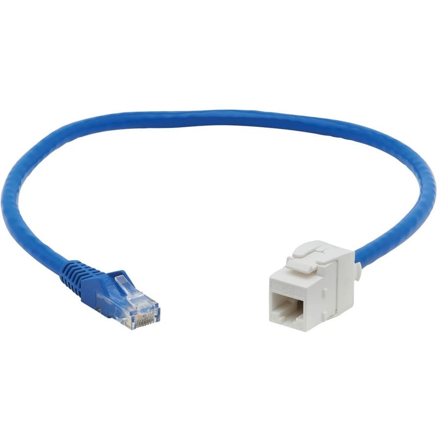 Tripp Lite by Eaton Cat6 Keystone Jack Cable Assembly, RJ45 M/F, 18 in., Blue N237-F18N-WHSH