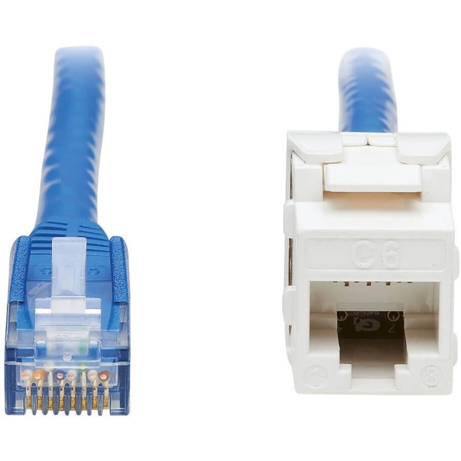 Tripp Lite by Eaton Cat6 Keystone Jack Cable Assembly, RJ45 M/F, 18 in., Blue N237-F18N-WHSH