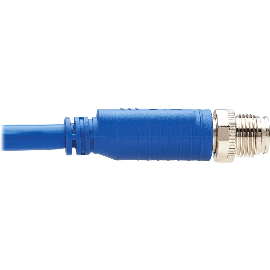 Tripp Lite by Eaton NM12-6A3-01M-BL M12 X-Code Cat6a 10G Ethernet Cable, M/M, Blue, 1 m (3.3 ft.) NM12-6A3-01M-BL