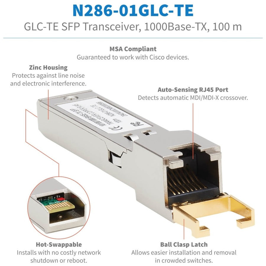 Tripp Lite by Eaton Cisco SFP (mini-GBIC) Module N286-01GLC-TE