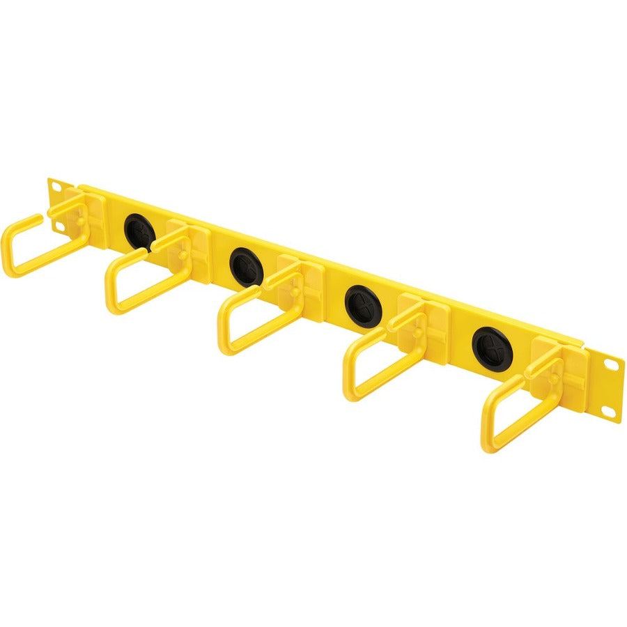 Tripp Lite by Eaton Gestionnaire de câbles horizontal – Anneaux flexibles, Jaune, 1U SRCABLERING1UFC