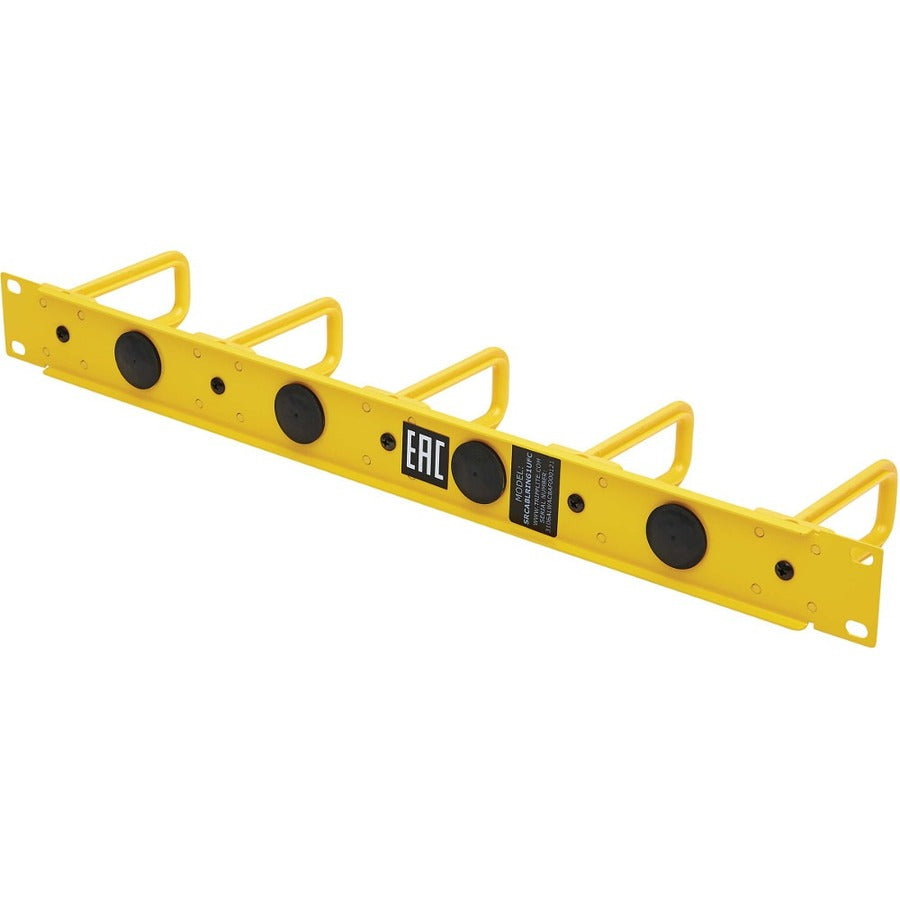 Tripp Lite by Eaton Gestionnaire de câbles horizontal – Anneaux flexibles, Jaune, 1U SRCABLERING1UFC