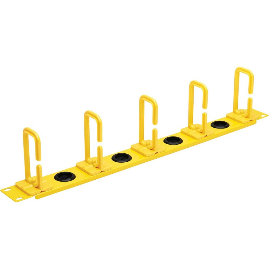 Tripp Lite by Eaton Gestionnaire de câbles horizontal – Anneaux flexibles, Jaune, 1U SRCABLERING1UFC