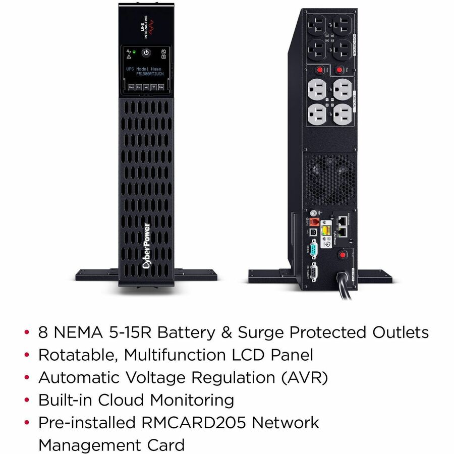 CyberPower Smart App Sinewave PR1500RT2UCN 1500VA Rack/Tower UPS PR1500RT2UCN