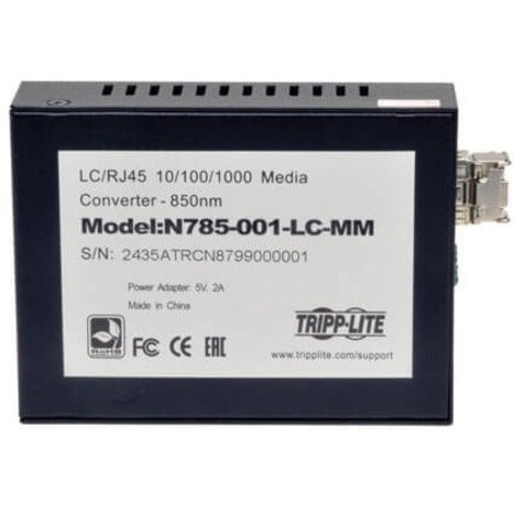 Tripp Lite by Eaton 10/100/1000 LC Multimode Media Converter, 550M, 850nm N785-001-LC-MM